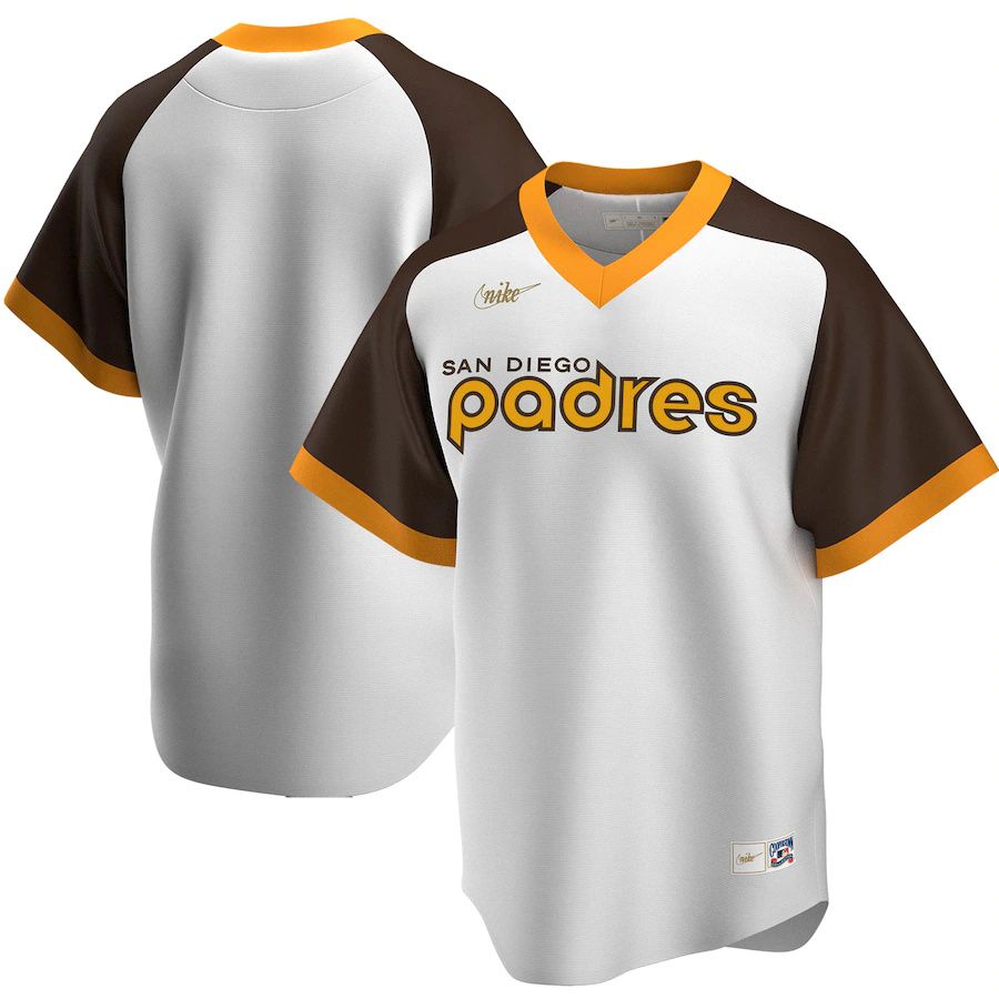 Mens San Diego Padres Nike White Home Cooperstown Collection Team MLB Jerseys